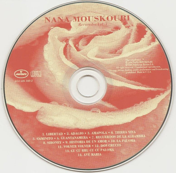 Nana Mouskouri : Recuerdos Vol 1 (CD, Comp)