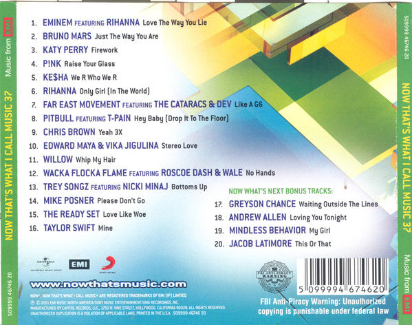 Various : Now That's What I Call Music! 37 (CD, Comp)