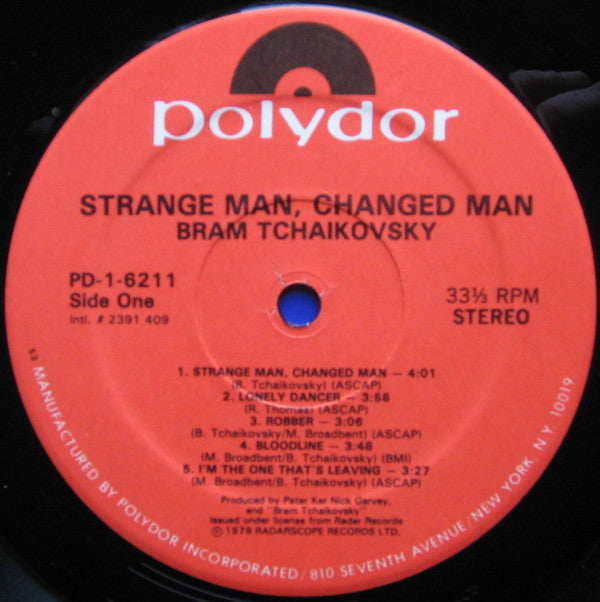 Bram Tchaikovsky : Strange Man, Changed Man (LP, Album, 53 )