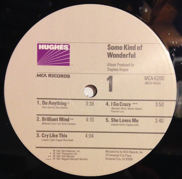 Various : Some Kind Of Wonderful (Music From The Motion Picture Soundtrack) (LP, Album, Comp, Eur)