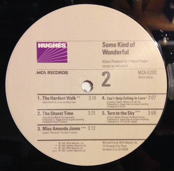 Various : Some Kind Of Wonderful (Music From The Motion Picture Soundtrack) (LP, Album, Comp, Eur)