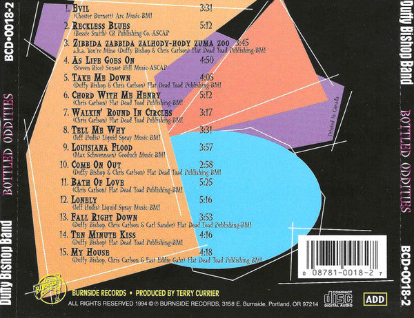 The Duffy Bishop Band : Bottled Oddities (CD, Album)