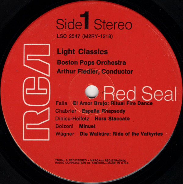Boston Pops Orchestra / Arthur Fiedler : Light Classics (LP, Album, RE)