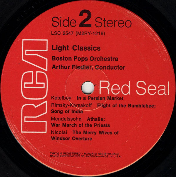 Boston Pops Orchestra / Arthur Fiedler : Light Classics (LP, Album, RE)