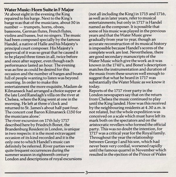 Georg Friedrich Händel / The Academy Of Ancient Music, Christopher Hogwood : Water Music - Suite / The Musick For The Royal Fireworks (CD, Comp)