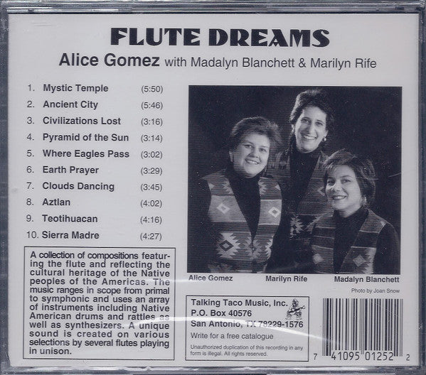 Alice Gomez With Madalyn Blanchett & Marilyn Rife : Flute Dreams (CD, Album)