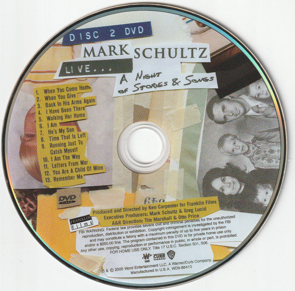 Mark Schultz : Live...A Night Of Stories & Songs (CD, Album + DVD-V, Album, 5.1)