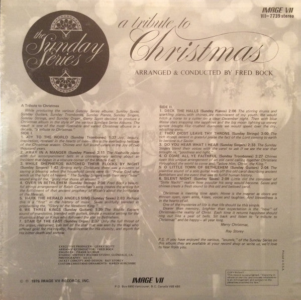 Fred Bock : A Tribute To Christmas (LP, Album)
