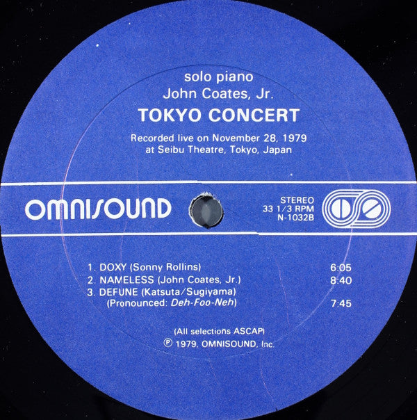 John Coates, Jr - Tokyo Concert (LP) (VG) - Endless Media