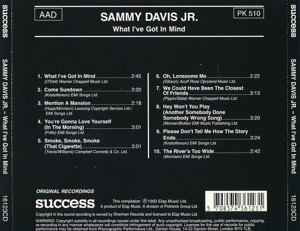 Sammy Davis Jr. : What I've Got In Mind (CD, Album, RE)