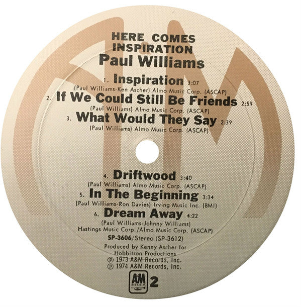 Paul Williams (2) : Here Comes Inspiration (LP, Album)