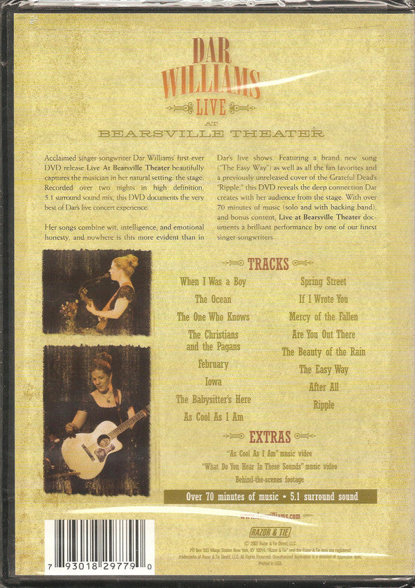 Dar Williams : Live At Bearsville Theater (DVD-V)
