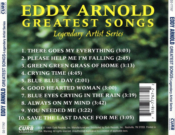 Eddy Arnold : Greatest Songs (CD, Comp)