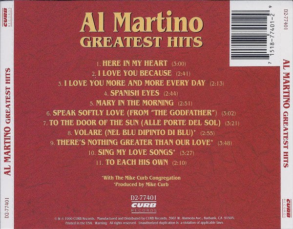 Al Martino : Greatest Hits (CD, Comp)