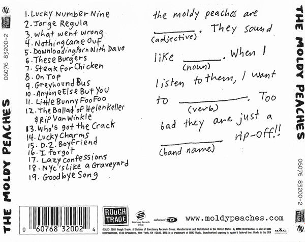 The Moldy Peaches : The Moldy Peaches (CD, Album, Enh)