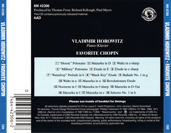 Vladimir Horowitz : Favorite Chopin (CD, Album)