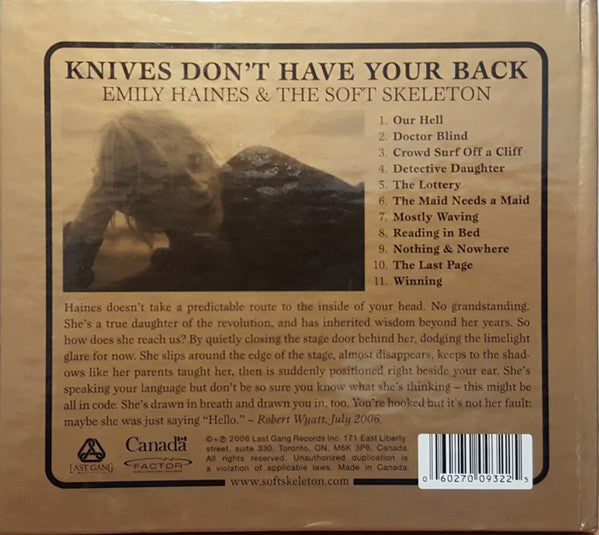 Emily Haines & The Soft Skeleton : Knives Don't Have Your Back (CD, Album, Dig)