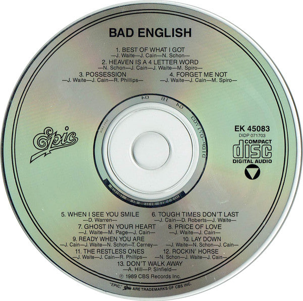 Bad English : Bad English (CD, Album, RP)