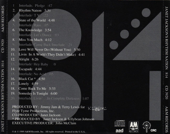 Janet Jackson : Rhythm Nation 1814 (CD, Album, Club)