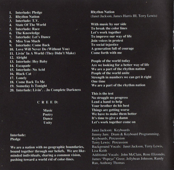 Janet Jackson : Rhythm Nation 1814 (CD, Album, Club)