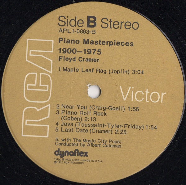 Floyd Cramer : Piano Masterpieces 1900-1975 (LP, Comp, Ind)