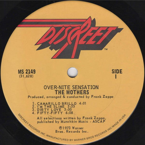 The Mothers : Over-Nite Sensation (LP, Album, San)