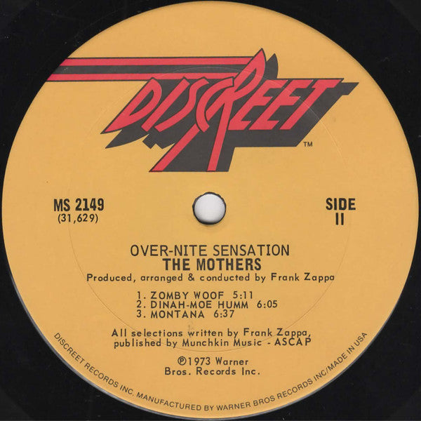 The Mothers : Over-Nite Sensation (LP, Album, San)