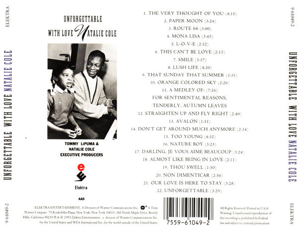 Natalie Cole : Unforgettable With Love (CD, Album, Club, RE)