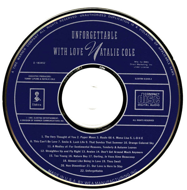 Natalie Cole : Unforgettable With Love (CD, Album, Club, RE)