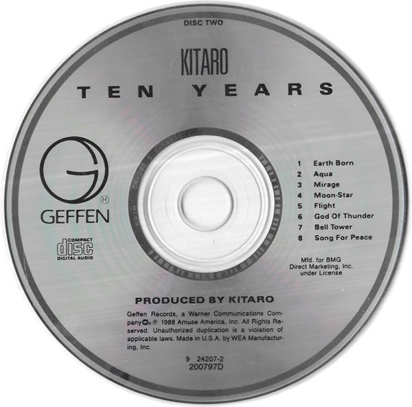 Kitaro : Ten Years (2xCD, Comp, Club)