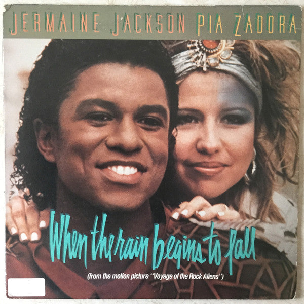 Jermaine Jackson And Pia Zadora : When The Rain Begins To Fall (12", Advance, Single, Promo)