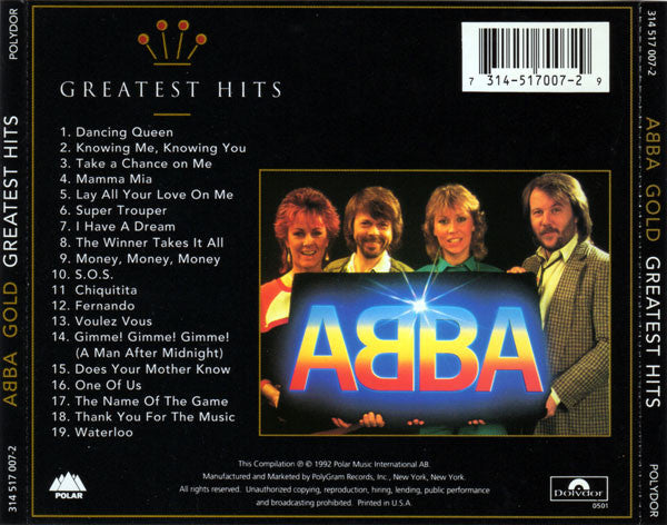 ABBA : Gold (Greatest Hits) (CD, Comp, RE, RM, PMD)