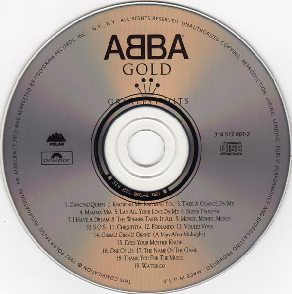 ABBA : Gold (Greatest Hits) (CD, Comp, RE, RM, PMD)