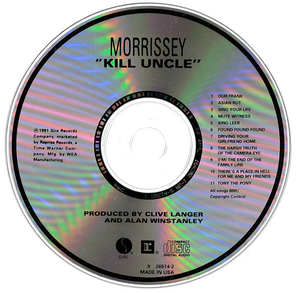 Morrissey : Kill Uncle (CD, Album, ARC)