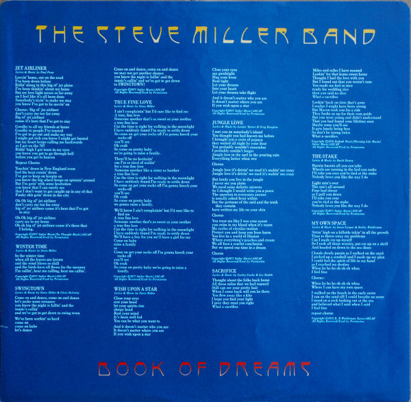 Steve Miller Band : Book Of Dreams (LP, Album, Res)