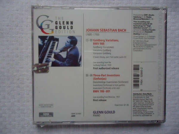 Johann Sebastian Bach, Glenn Gould : Glenn Gould Live In Salzburg & Moscow – Bach: Goldberg Variations; Three-Part Inventions Nos. 2–15 (CD, Mono)