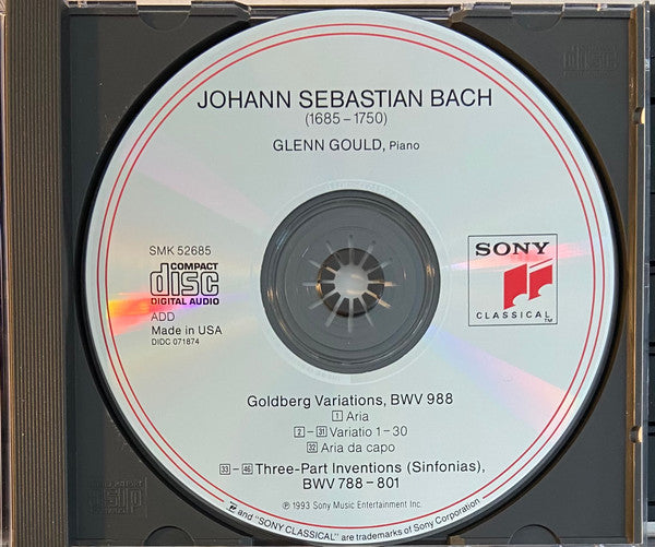 Johann Sebastian Bach, Glenn Gould : Glenn Gould Live In Salzburg & Moscow – Bach: Goldberg Variations; Three-Part Inventions Nos. 2–15 (CD, Mono)