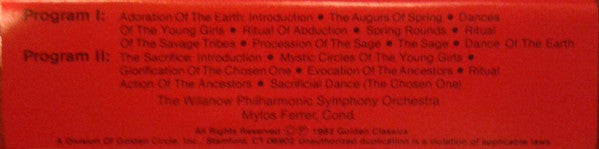 Igor Stravinsky - The Wilanow Philharmonic Symphony Orchestra, Mylos Ferrer : The Rite Of Spring (Le Sacre Du Printemps) (Cass, Album)