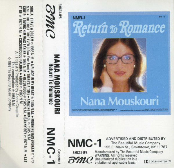 Nana Mouskouri - Return To Romance (Cassette) (VG) - Endless Media