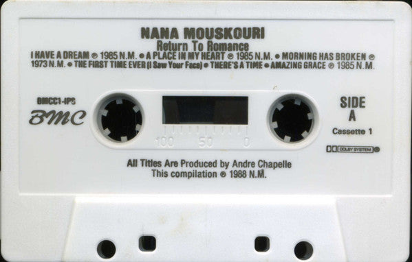 Nana Mouskouri - Return To Romance (Cassette) (VG) - Endless Media