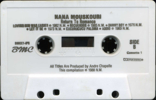 Nana Mouskouri - Return To Romance (Cassette) (VG) - Endless Media