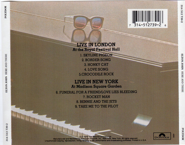 Elton John : Here And There (CD, Album, RE)