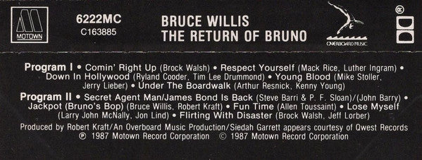 Bruce Willis : The Return Of Bruno (Cass, Album, Club, Dol)