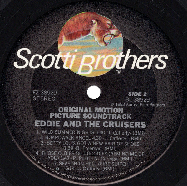 John Cafferty And The Beaver Brown Band : Eddie And The Cruisers (Original Motion Picture Soundtrack) (LP, Album, Pit)