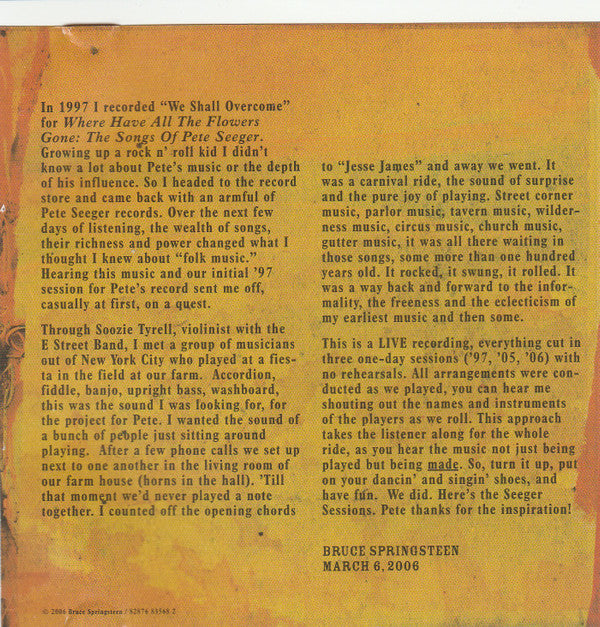 Bruce Springsteen : We Shall Overcome - The Seeger Sessions (CD, Album, Promo)