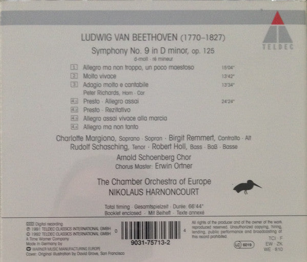 Ludwig van Beethoven - Nikolaus Harnoncourt, The Chamber Orchestra Of Europe : Symphony No. 9 (CD, Album, RE)