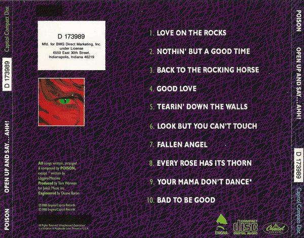 Poison (3) : Open Up And Say....Ahh! (CD, Album, Club, BMG)