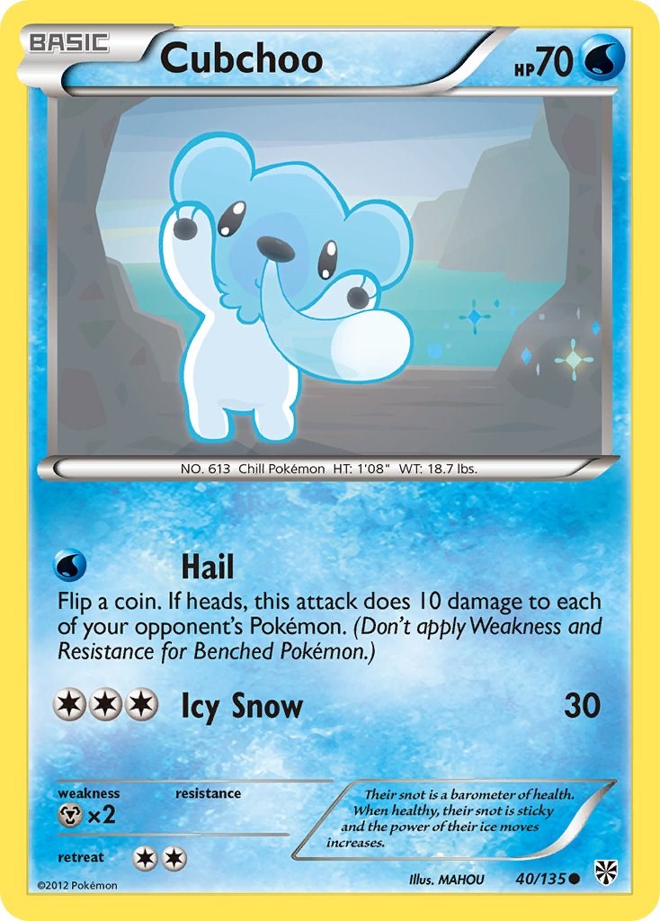 Cubchoo [PLS - 40/135] Pokemon Trading Card