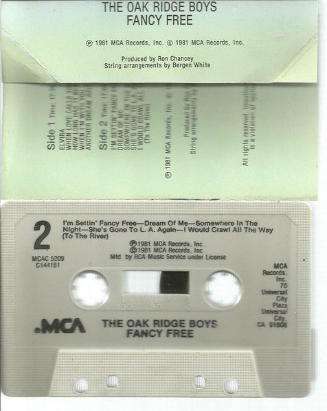 The Oak Ridge Boys : Fancy Free (Cass, Album, Club)