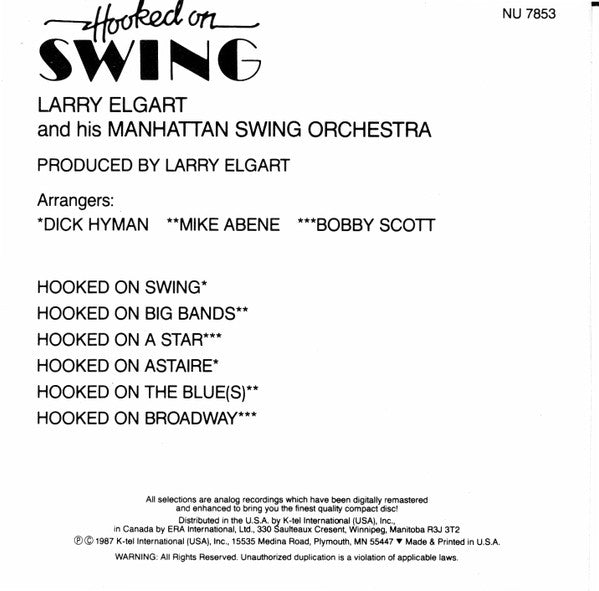 Larry Elgart And His Manhattan Swing Orchestra : Hooked On Swing (CD, RE, RM)